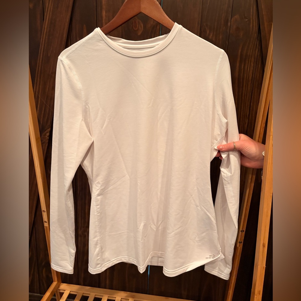 BCG Cold Weather Long Sleeve Compression Base Layer Shirt White Women’s XL